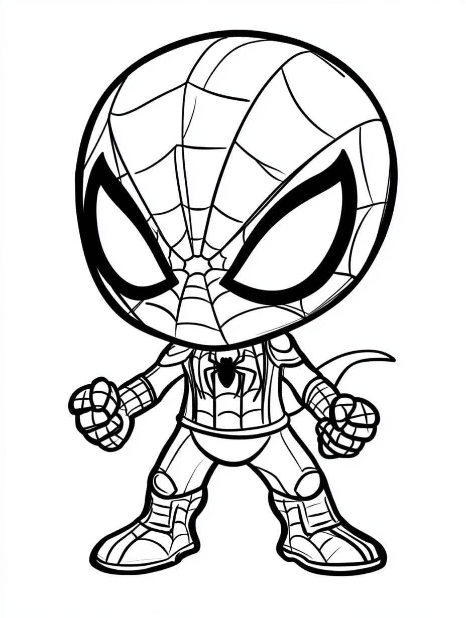 coloriage spiderman chibi a imprimer gratuit