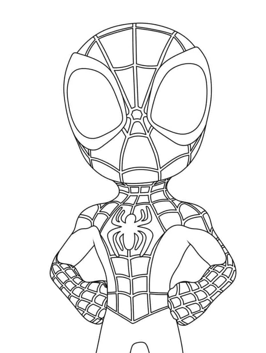 coloriage spiderman chibi simplifie enfants