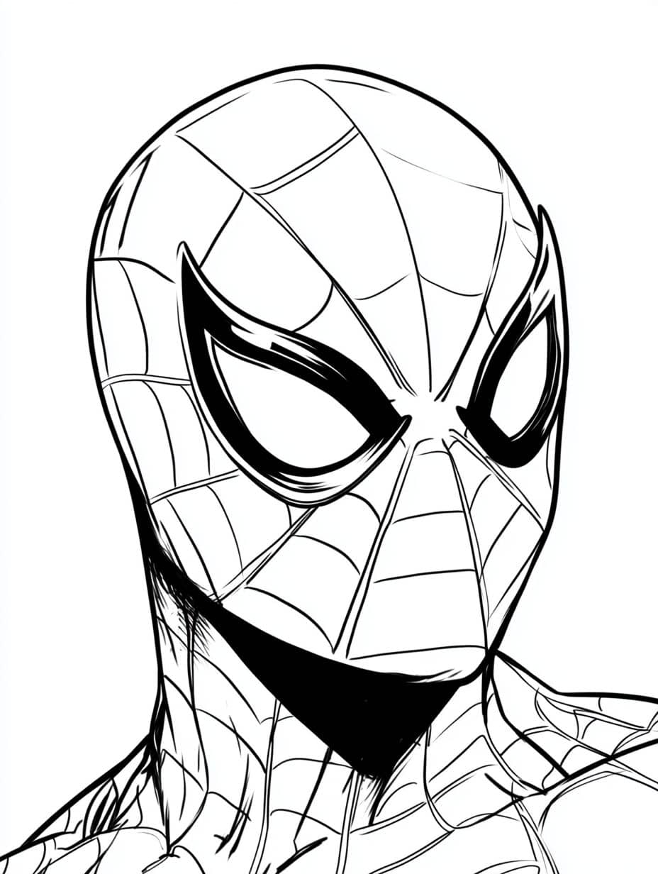 coloriage spiderman facile a realiser debutant