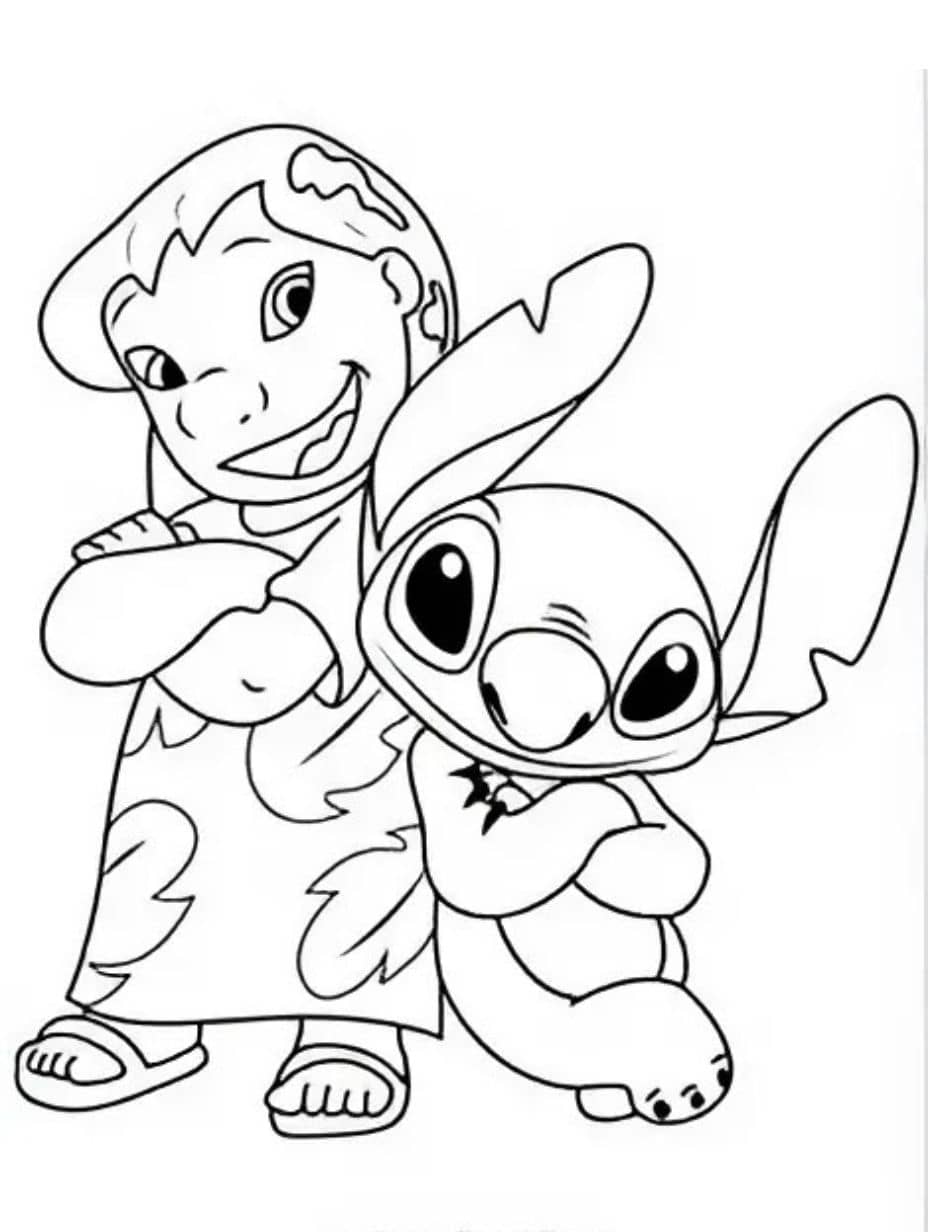 Coloriage Stitch Avec Lilo