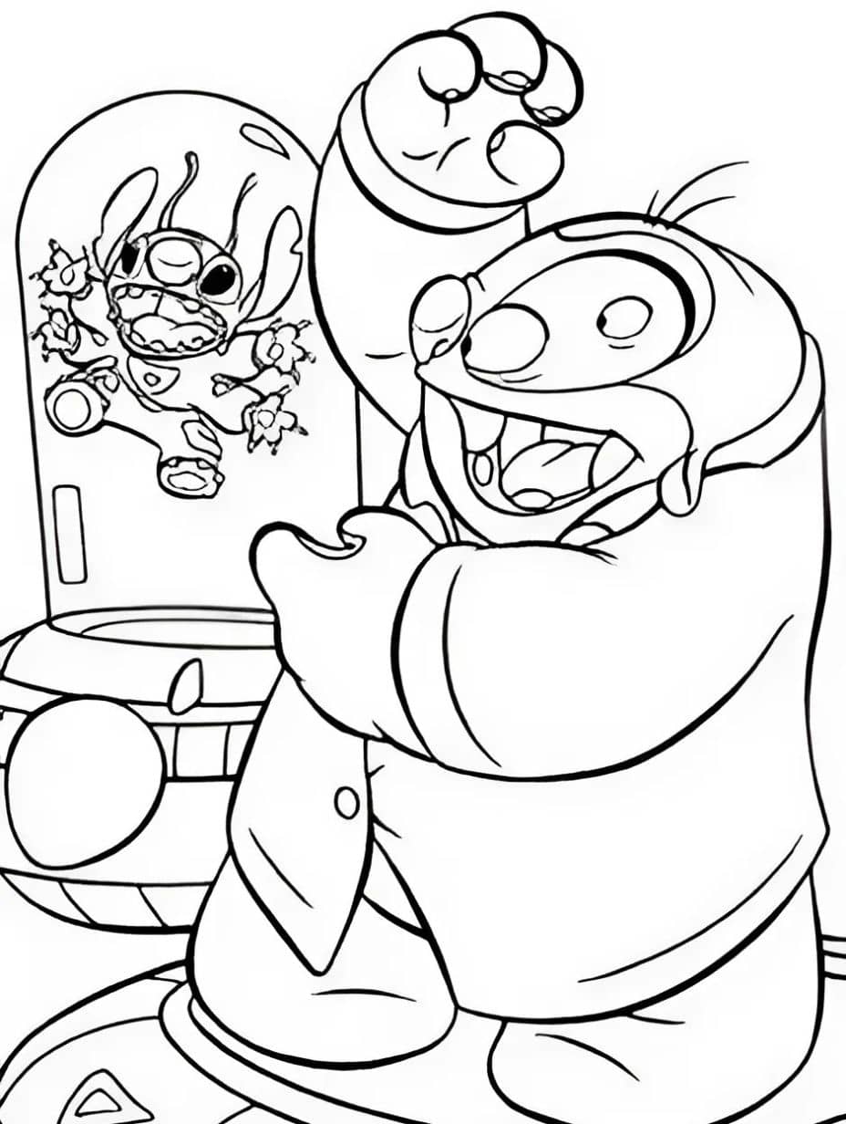 Coloriage Stitch Locked Up