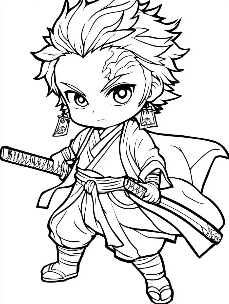 Coloriage Tanjiro Enfant Demon Slayer Mignon