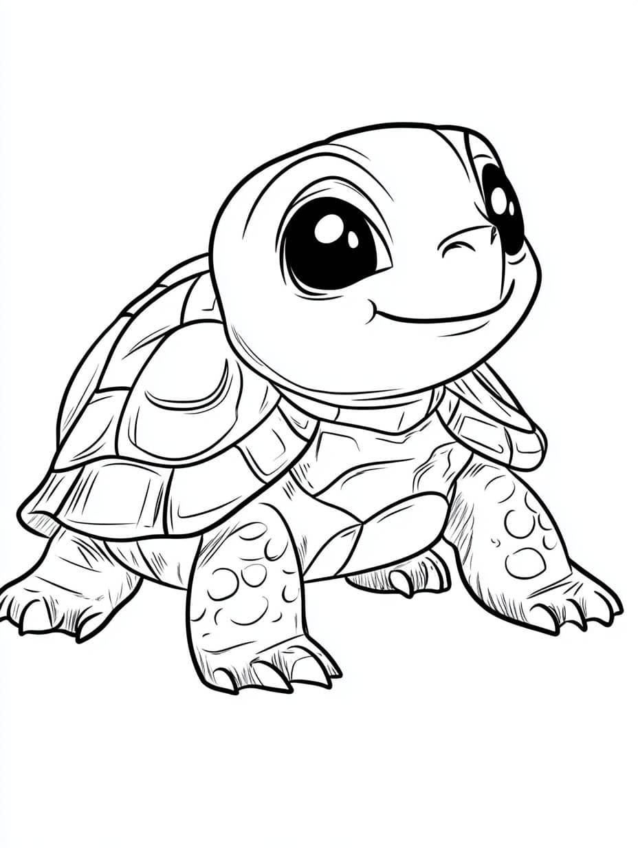 Coloriage Tortue A Droite