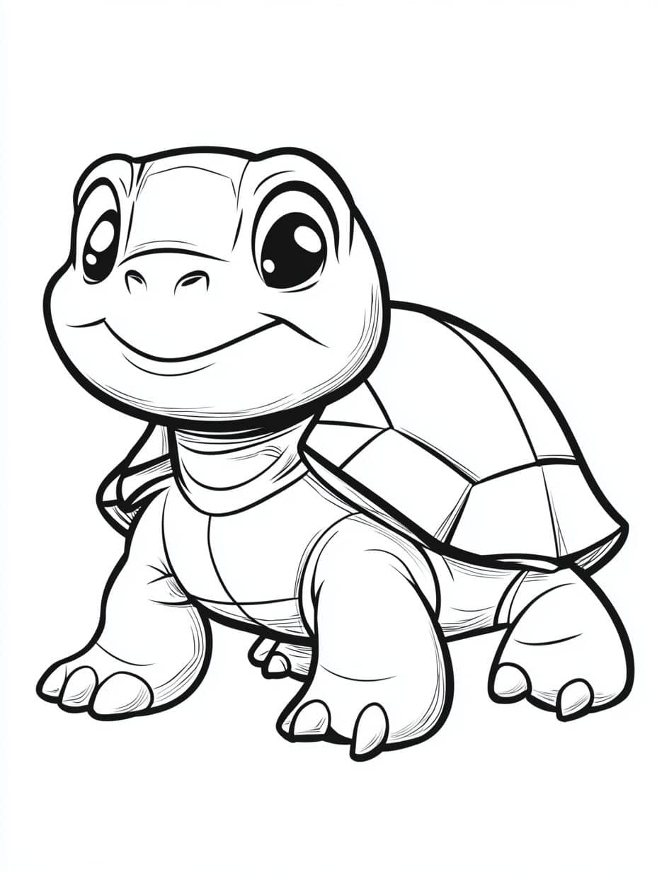 Coloriage Tortue A Gauche