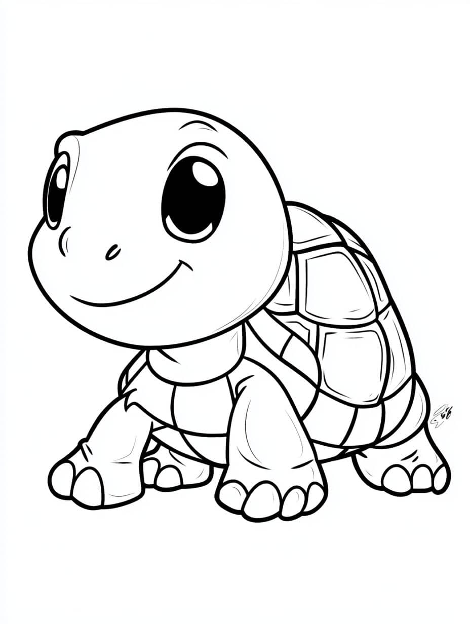 Coloriage Tortue En Train De Marcher