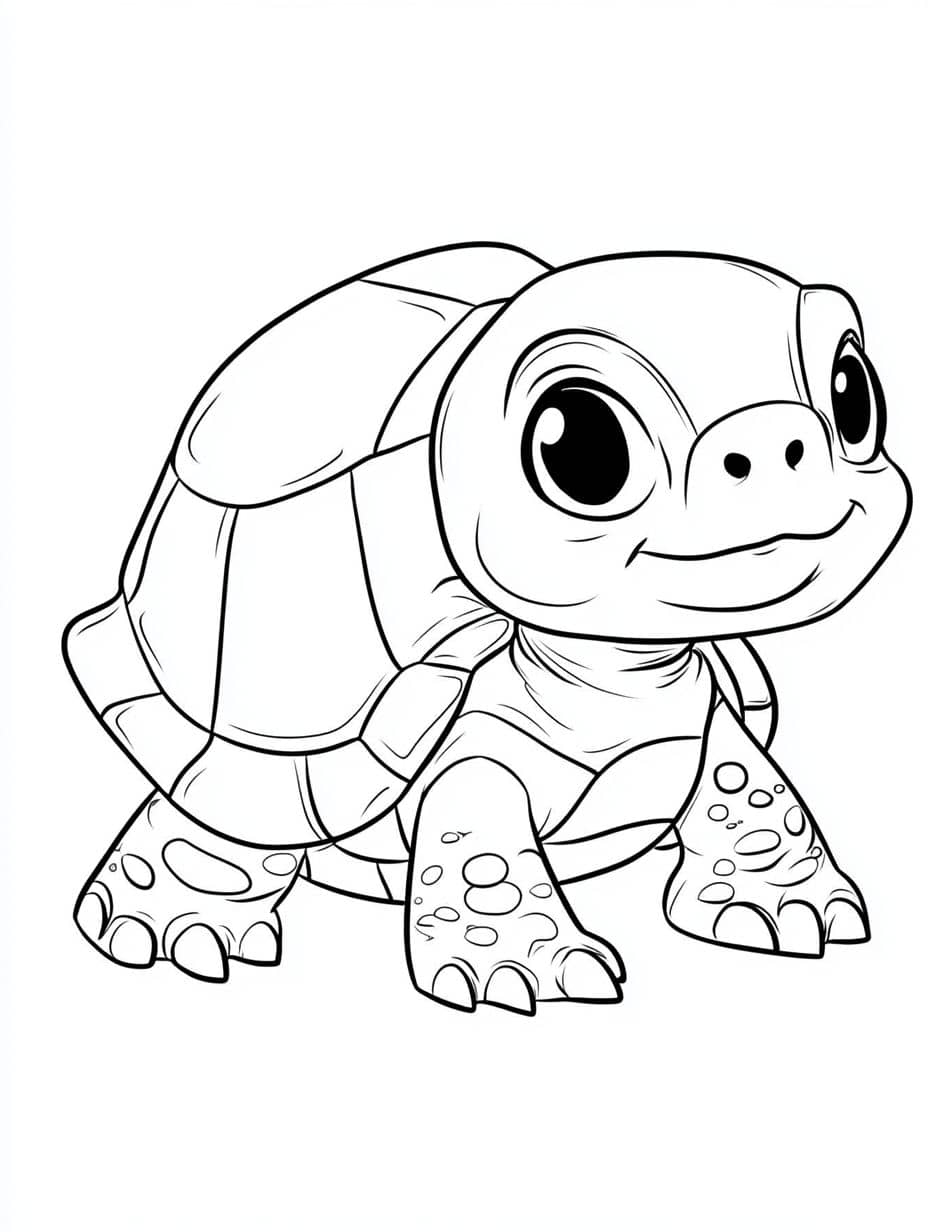 Coloriage Tortue En Train De Ramper