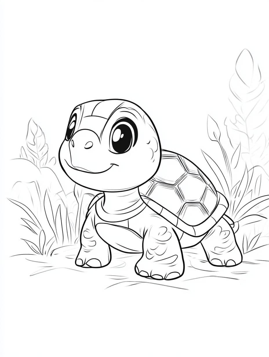 Coloriage Tortue Facile