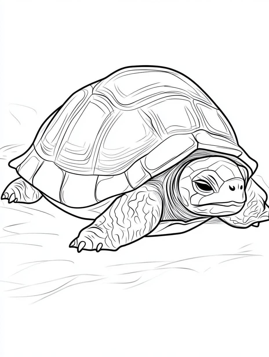 Coloriage Tortue Fond Blanc