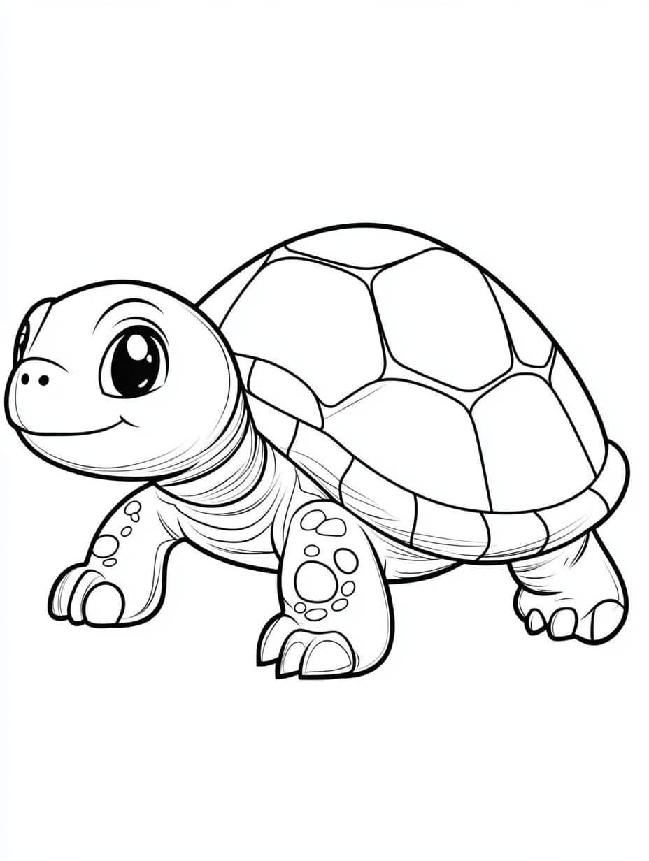 Coloriage Tortue Mignon