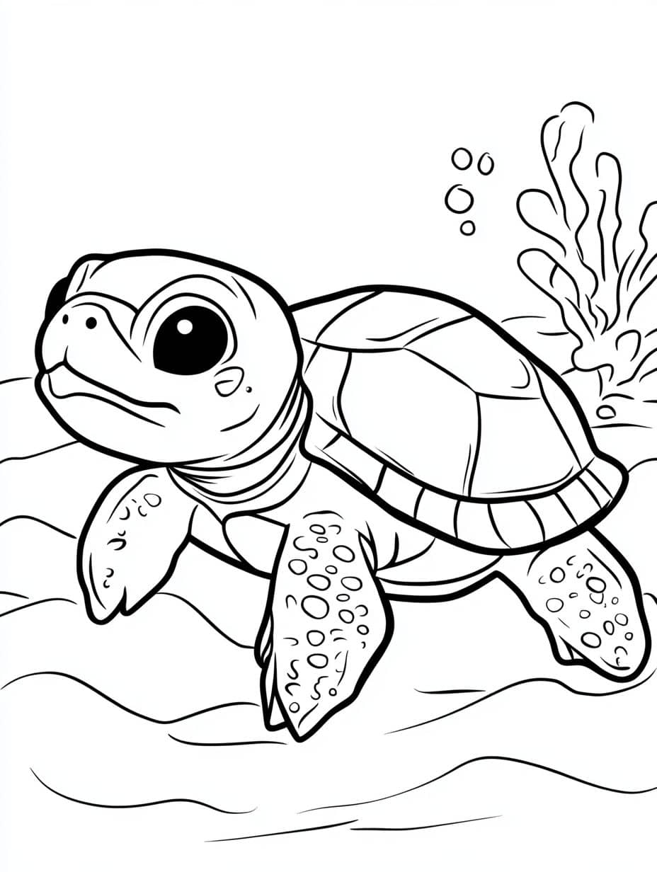 Coloriage Tortue Mignonne