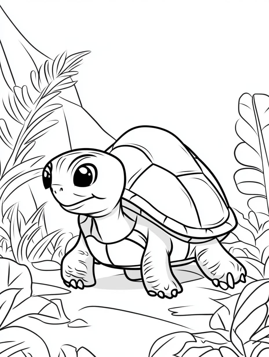 Coloriage Tortue Sur La Terre Simple