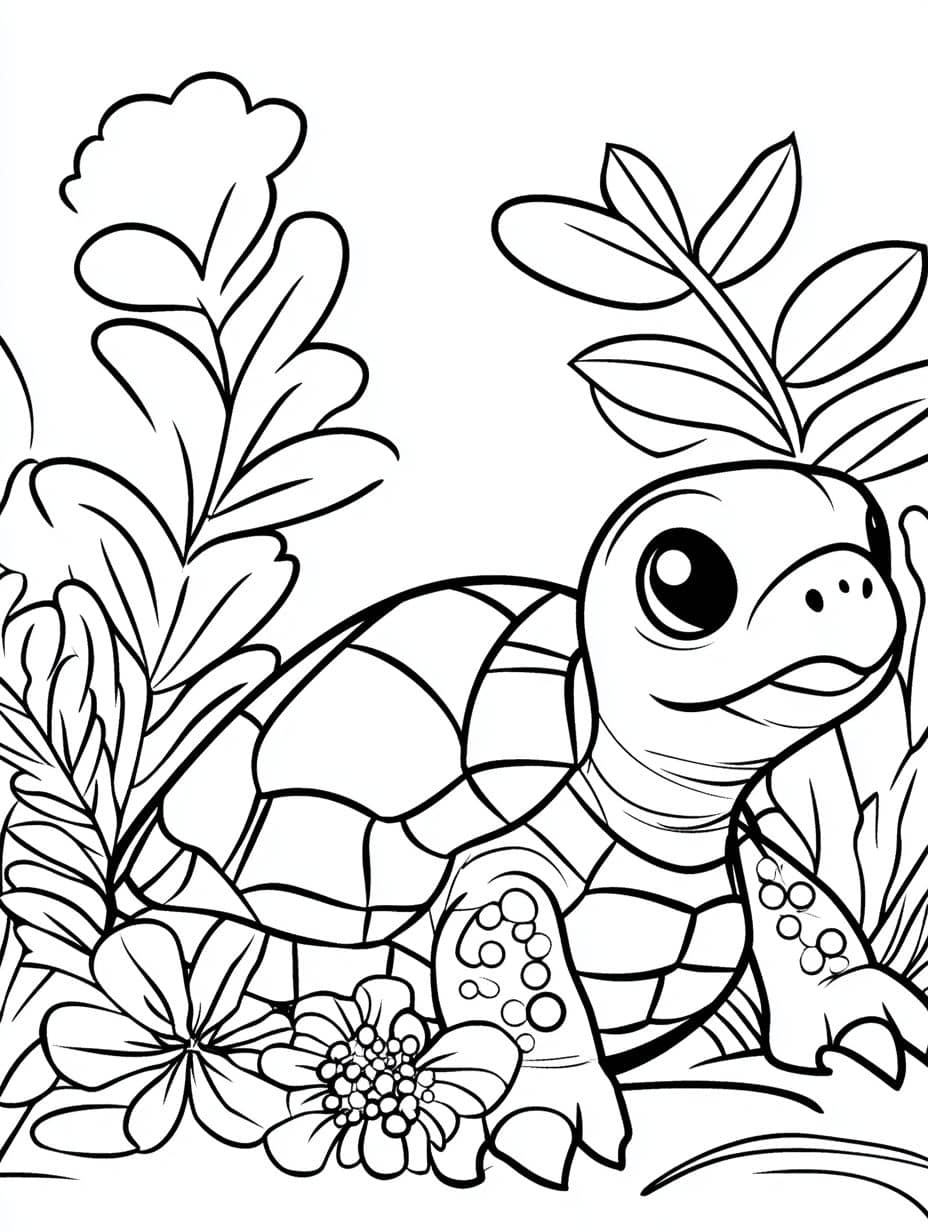 Coloriage Tortue Sur La Terre