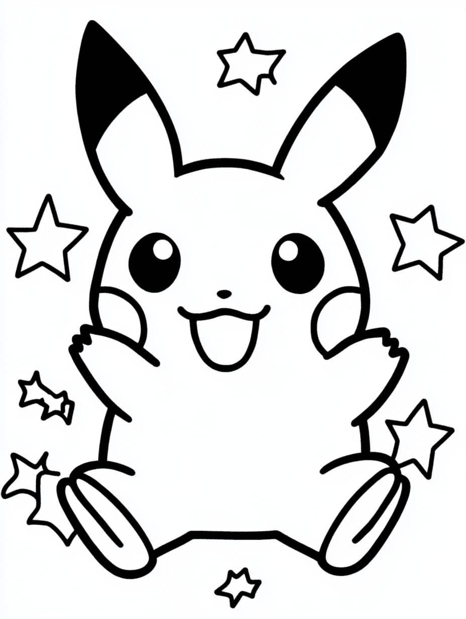 dessin pikachu coloriage