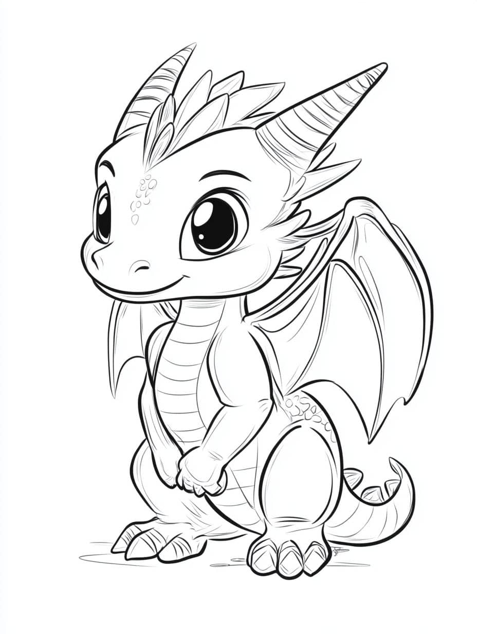 dragon avec lueur coloriage