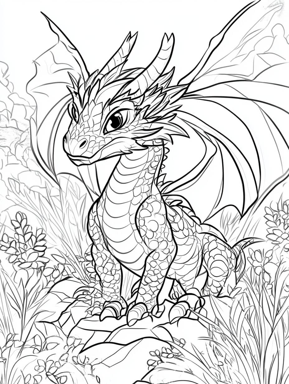 dragon de fantaisie coloriage