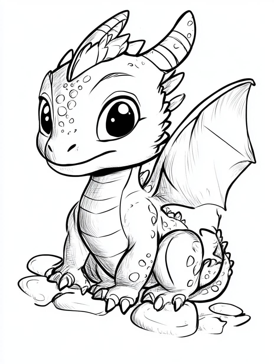 dragon fantastique coloriage