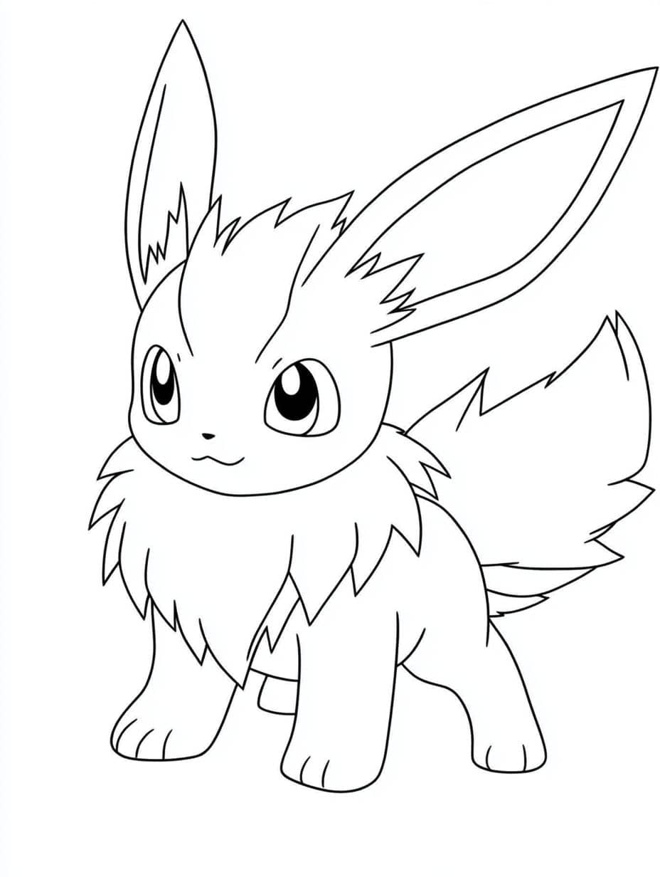 feuille a colorier pokemon eevee simple