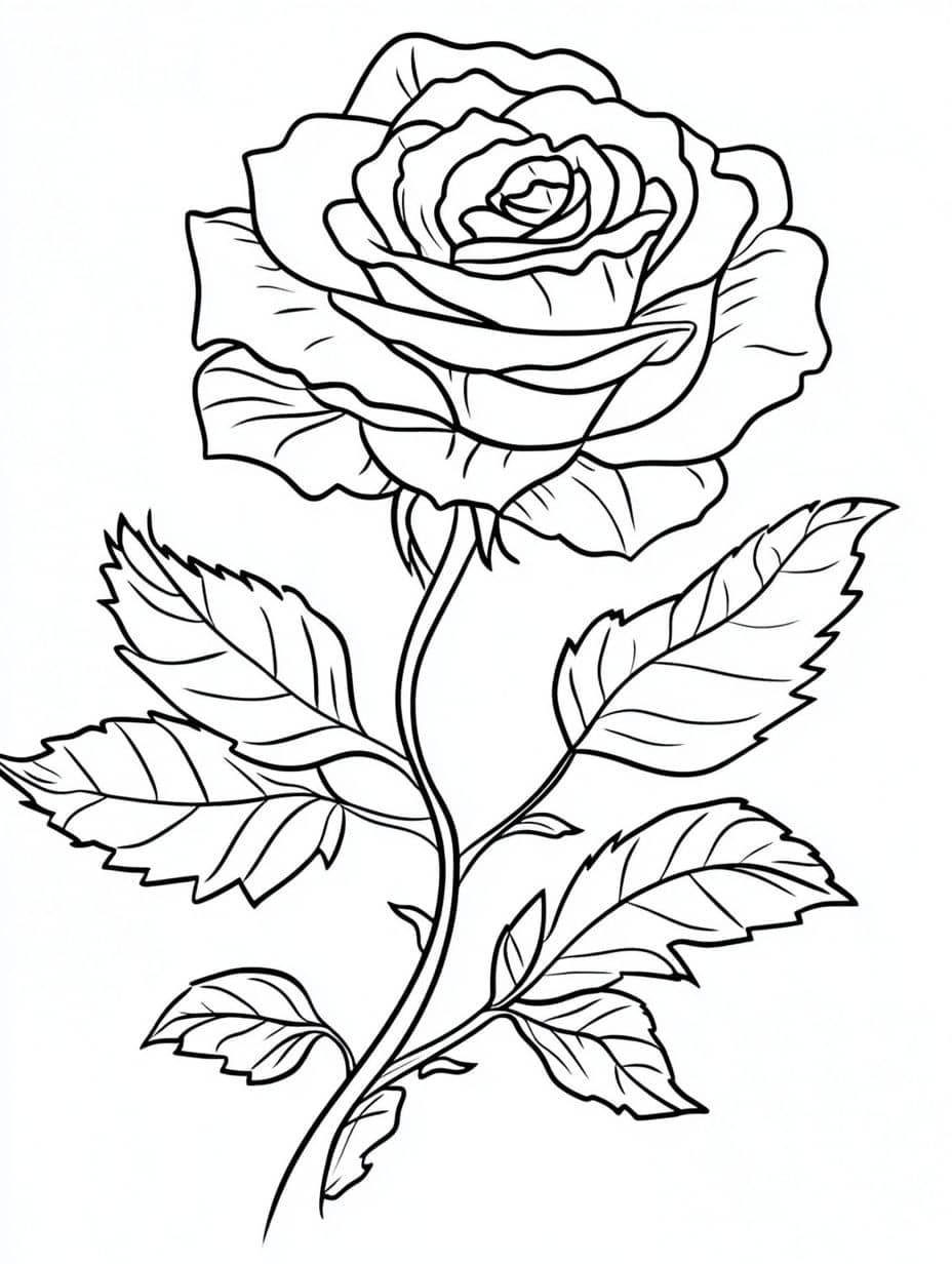 Grande Coloriage Rose