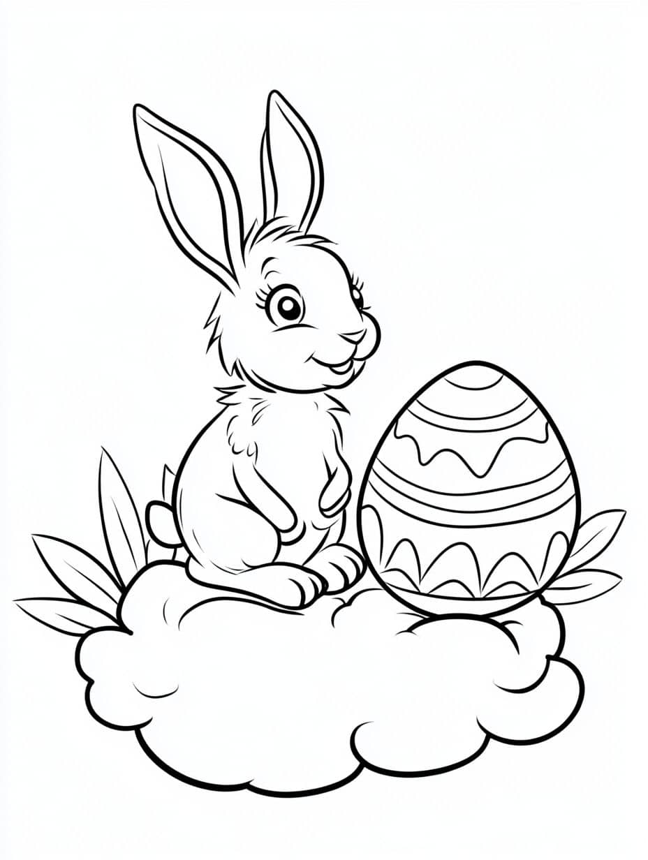 lapin coloriage paques