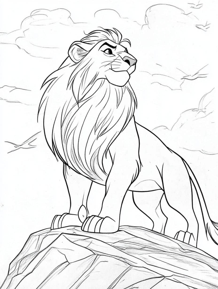 Lion Roi Des Animaux Coloriage