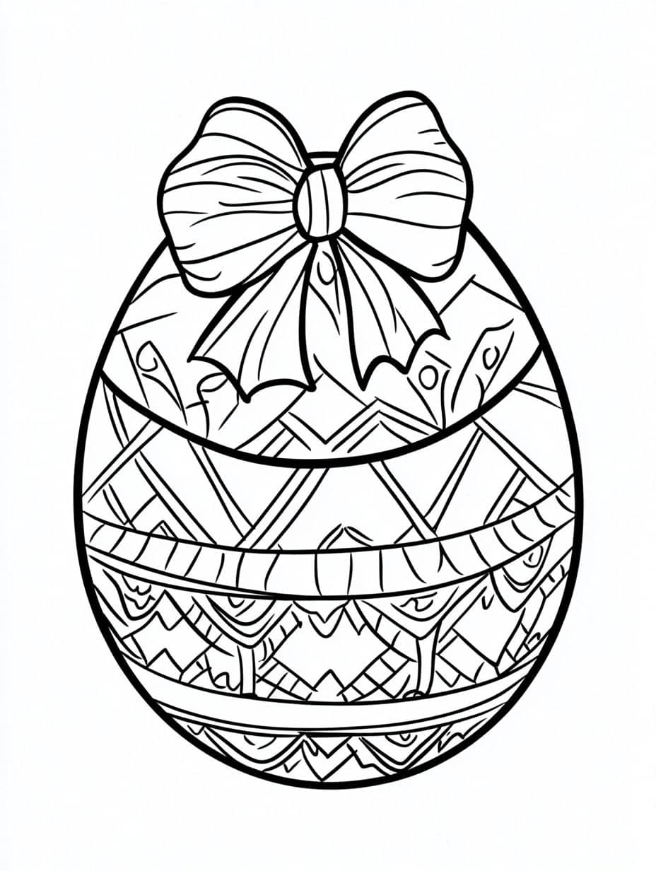 œuf de paques motif fleurs coloriage