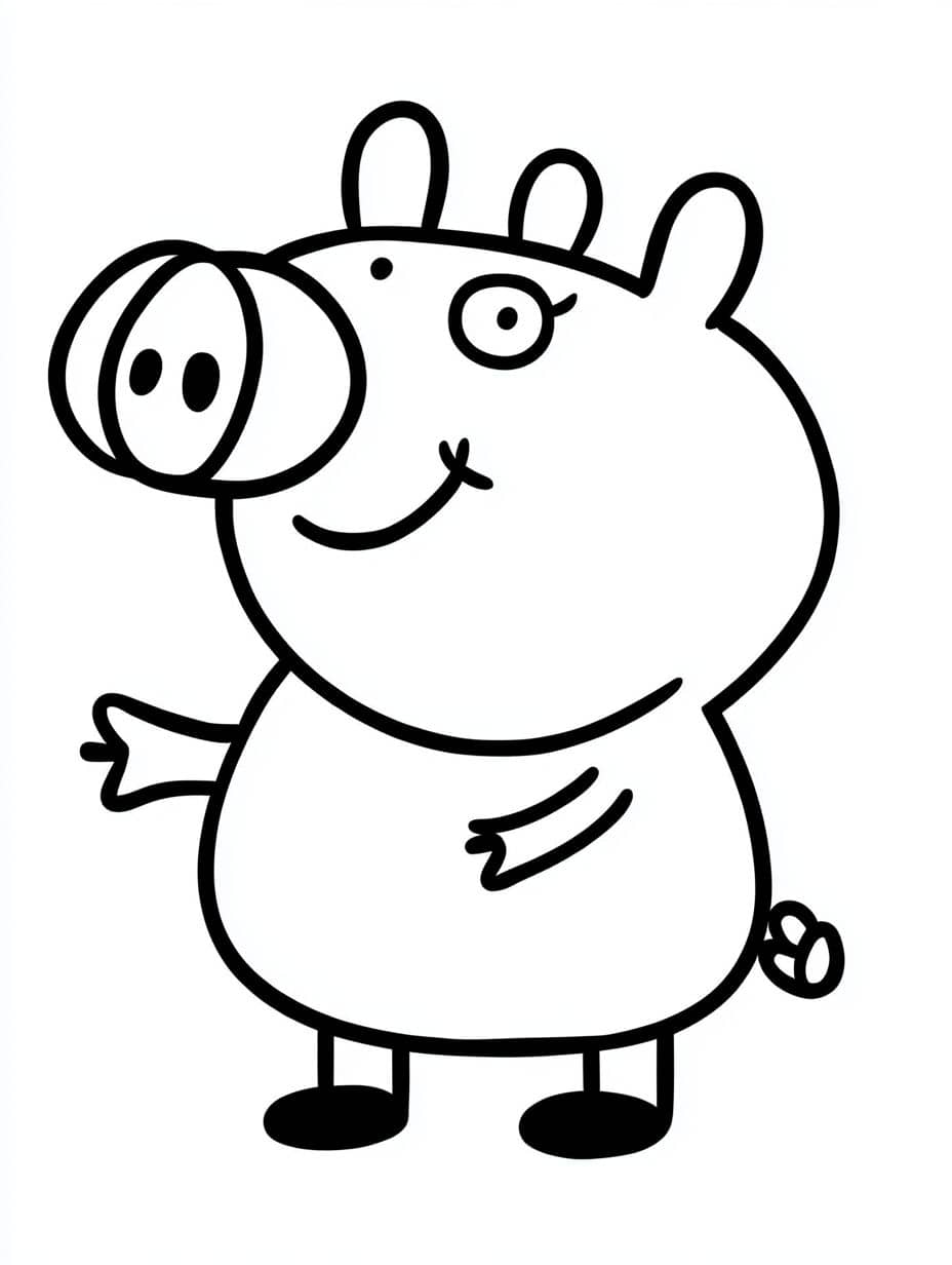 Oloriage Peppa Pig Rigolant