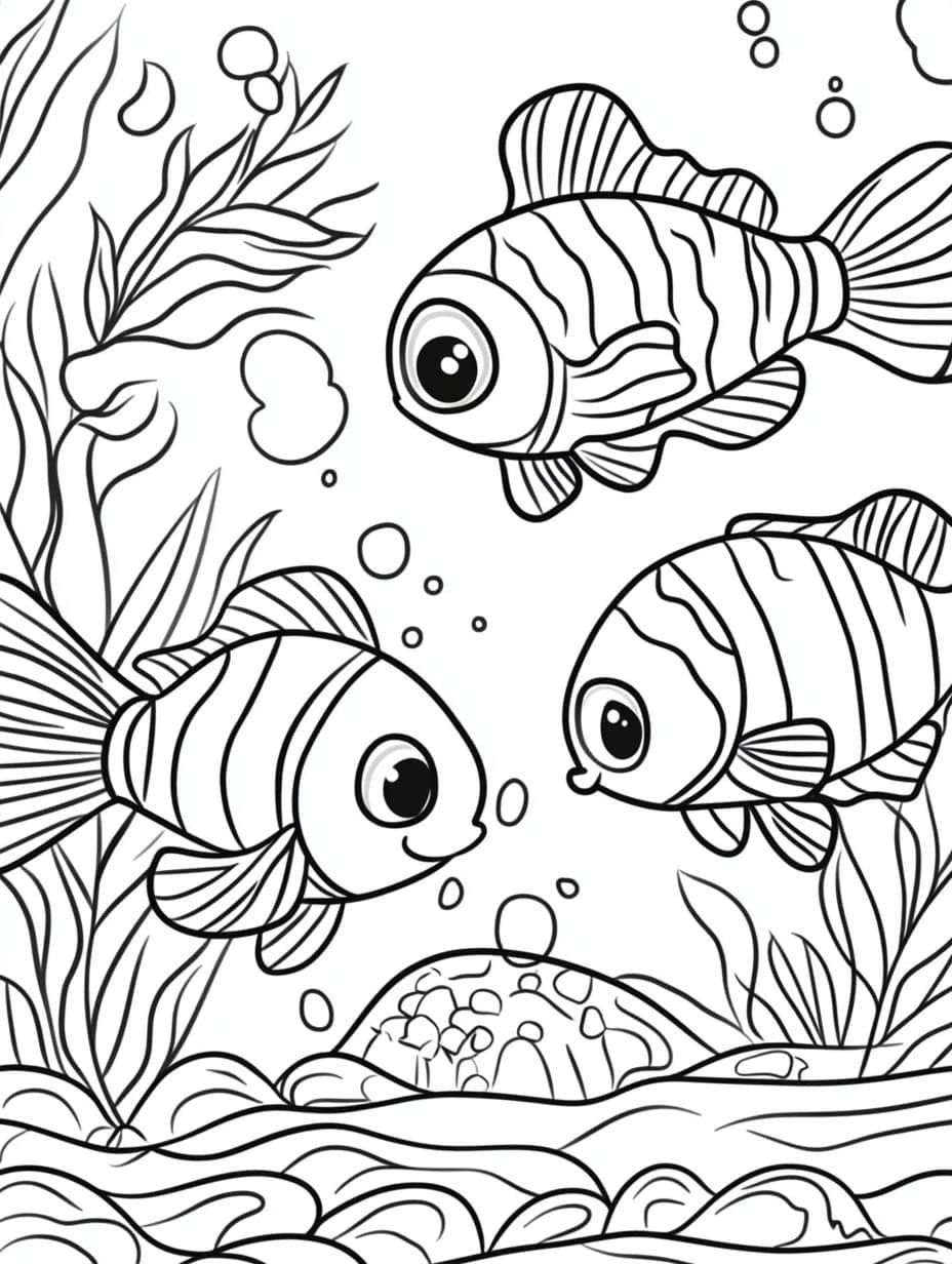 Poisson Arc En Ciel Coloriage