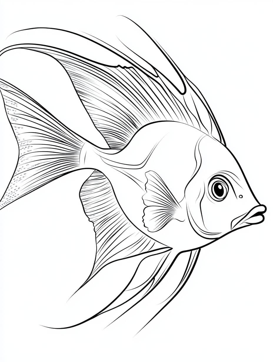 Poisson Rouge Coloriage Simple