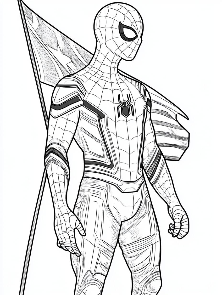 spiderman dans les rues de new york coloriage