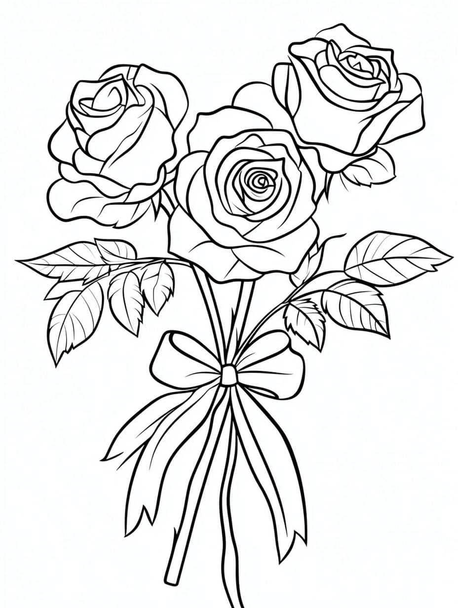 Trois Coloriage Roses