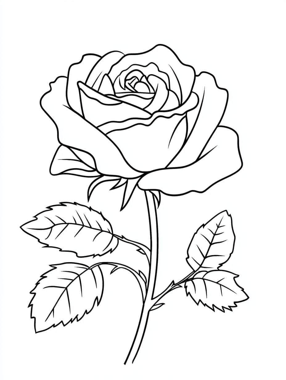 Une Coloriage Rose