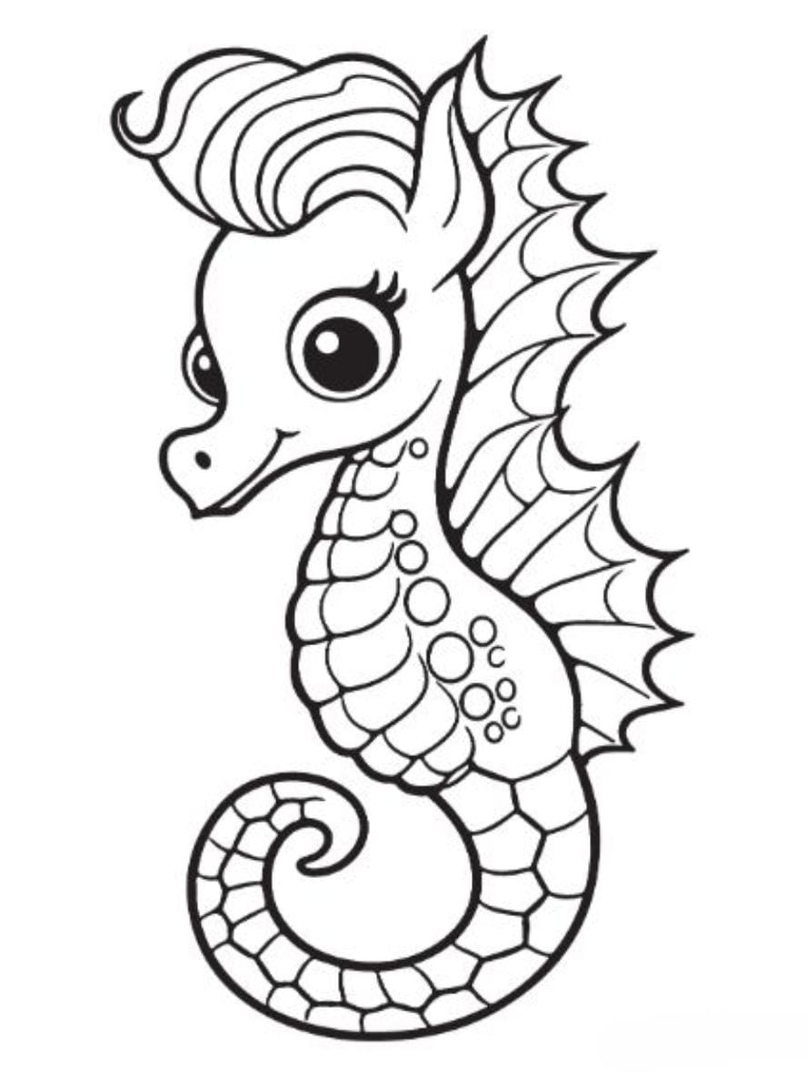 Coloriage Amusant D Hippocampes