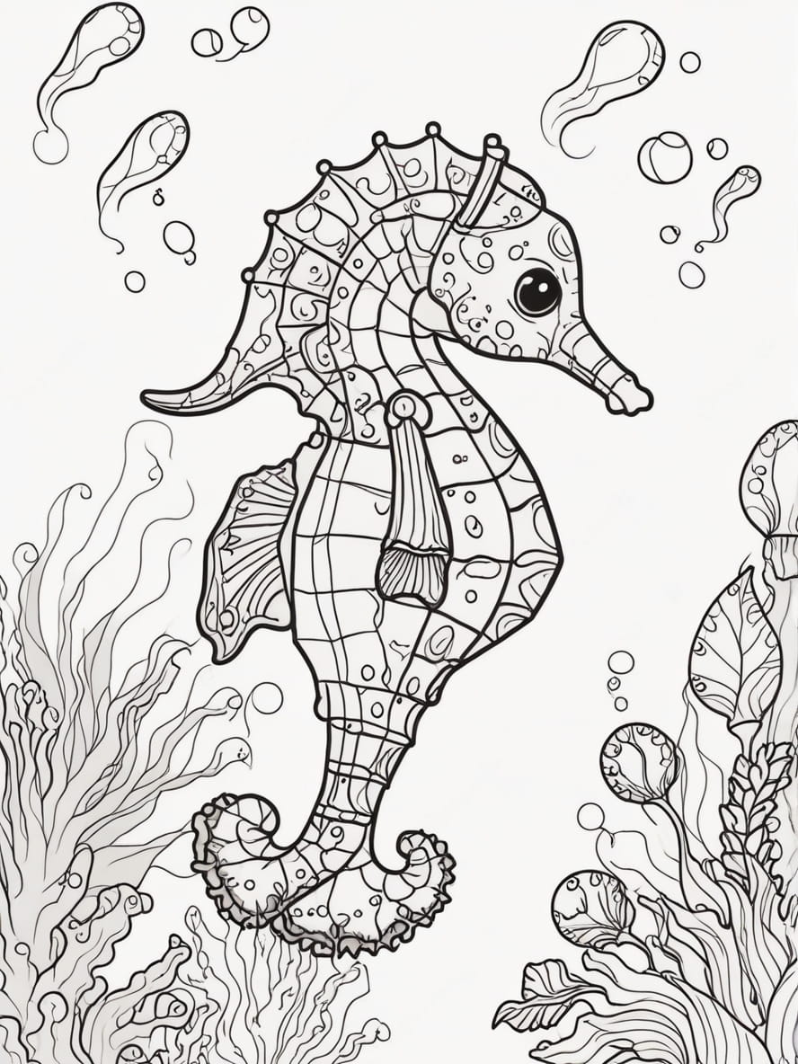 Coloriage Hippocampe Geant A Colorier