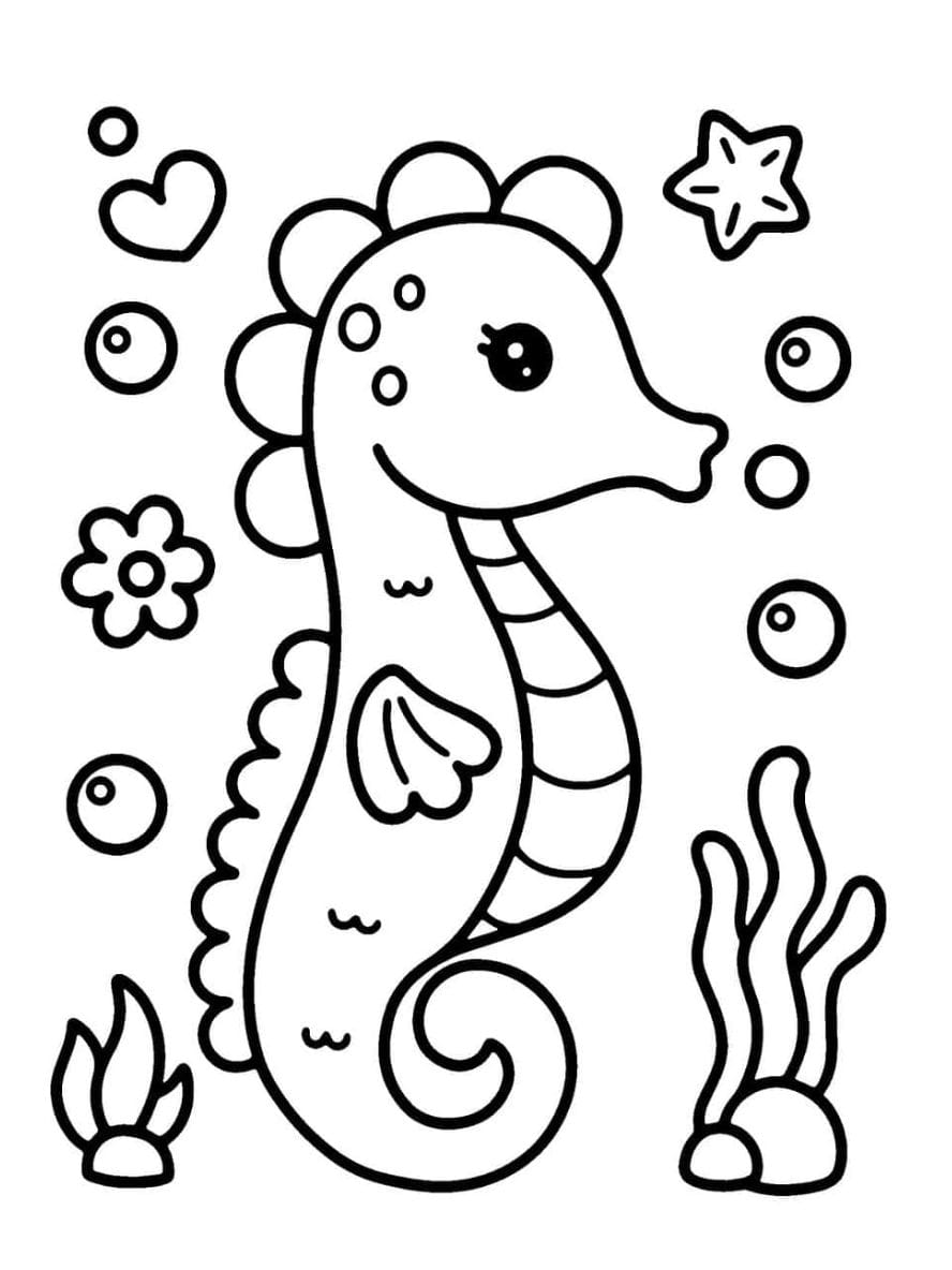 Coloriage Mignon Hippocampe