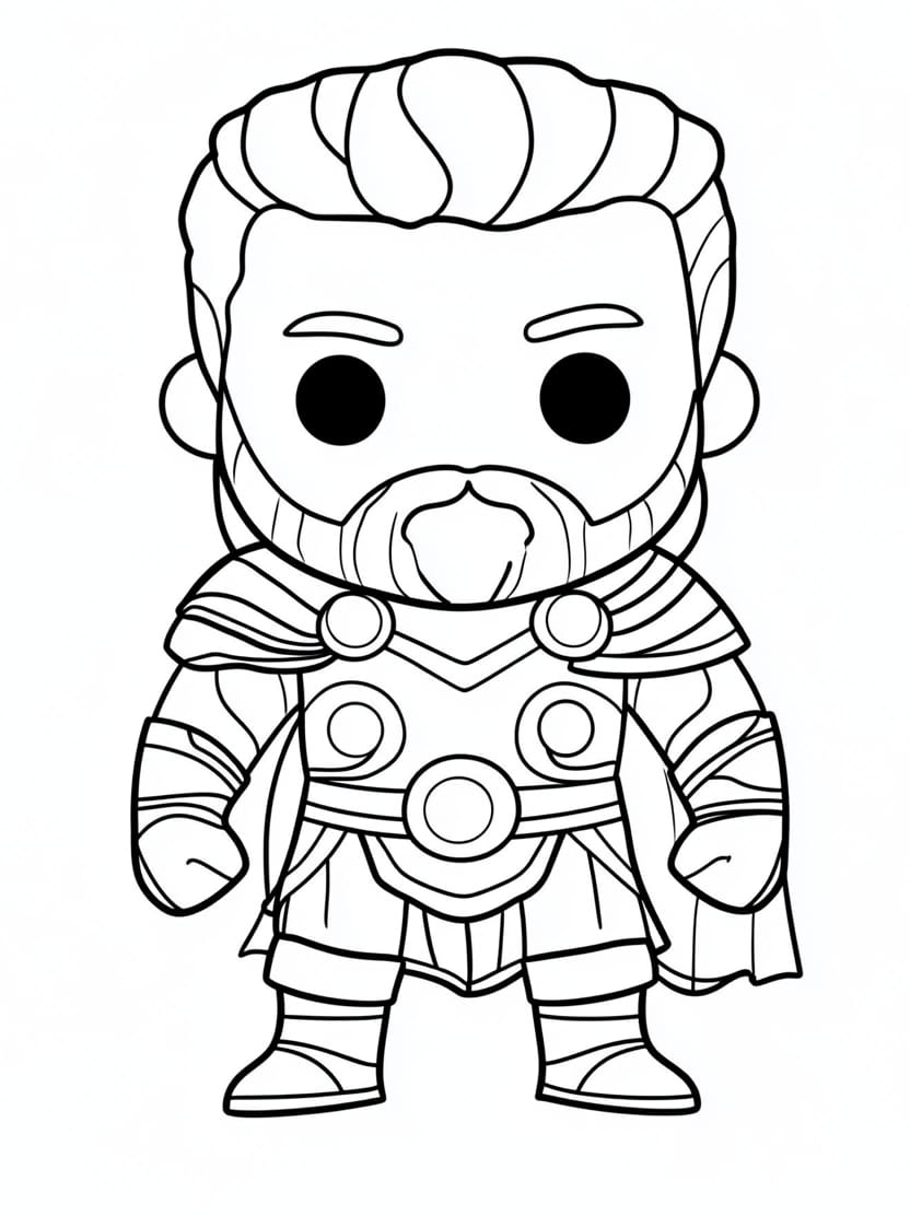 Dessin Coloriage Thor Avec Des Contours Doux Faciles A Colorier