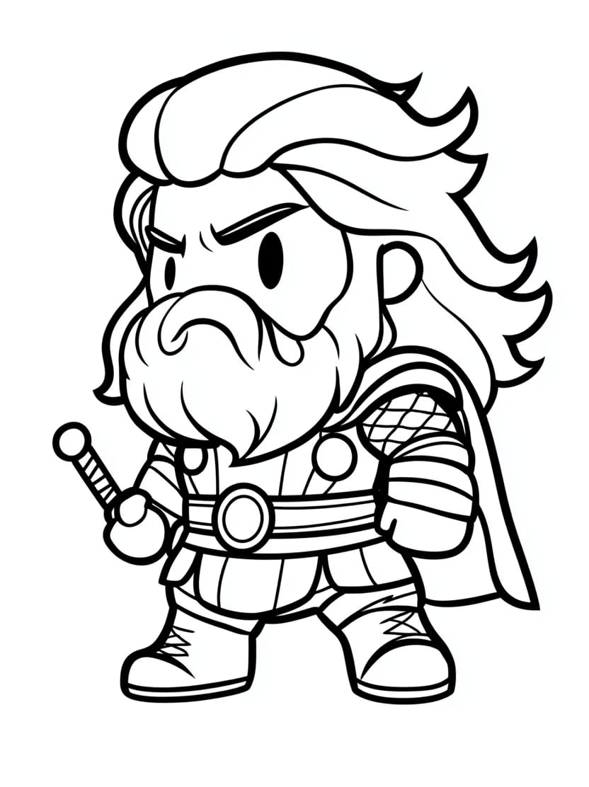 Illustration Coloriage Thor Joyeux Encourageant Les Enfants A S Exprimer