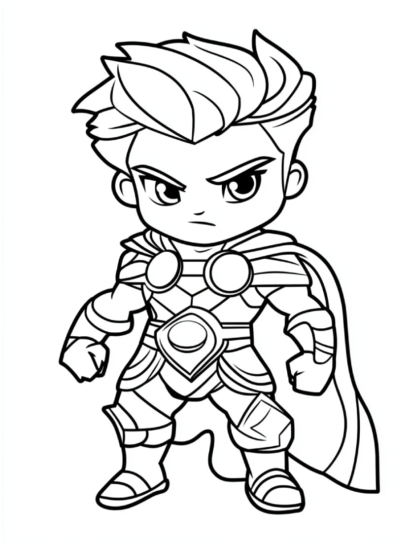 Image Coloriage Thor Mignon Pour Les Enfants