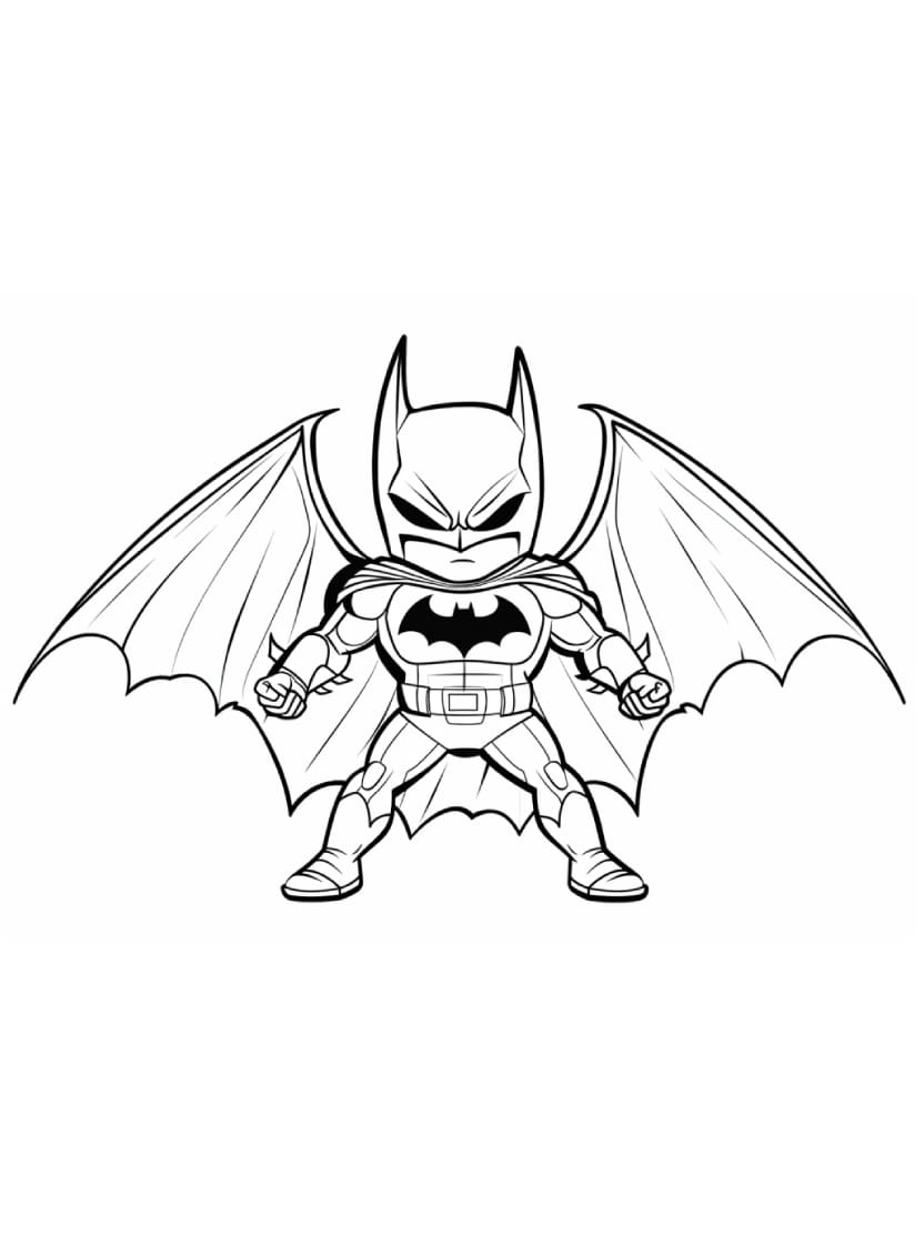 Batman Coloriage Avec Des Ailes De Chauve Souris