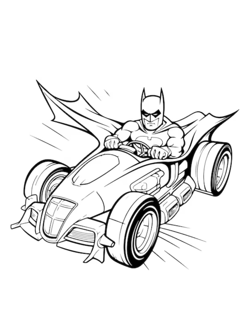 Batman Coloriage En Voiture