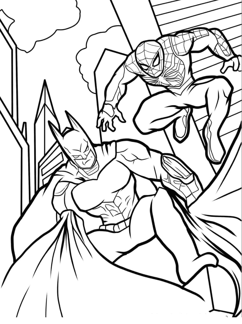 Batman Coloriage Et Spiderman