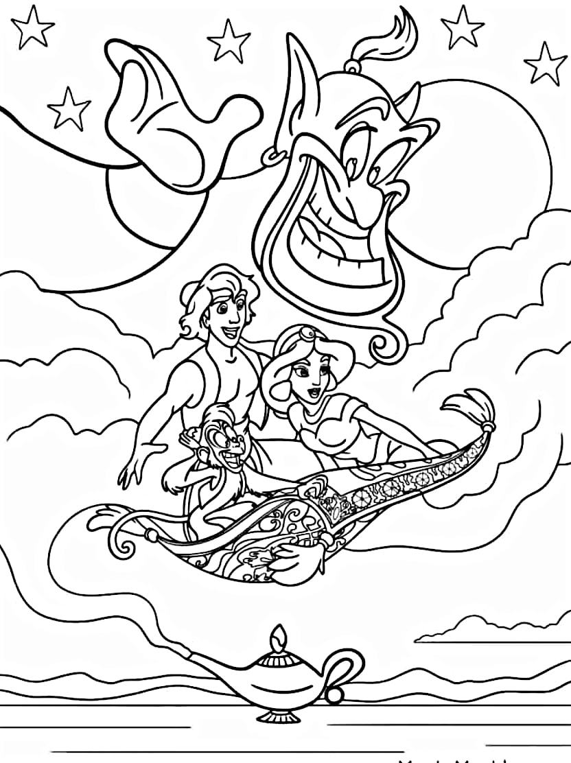 Coloriage Aladin Adapte Aux Gouts Des Enfants