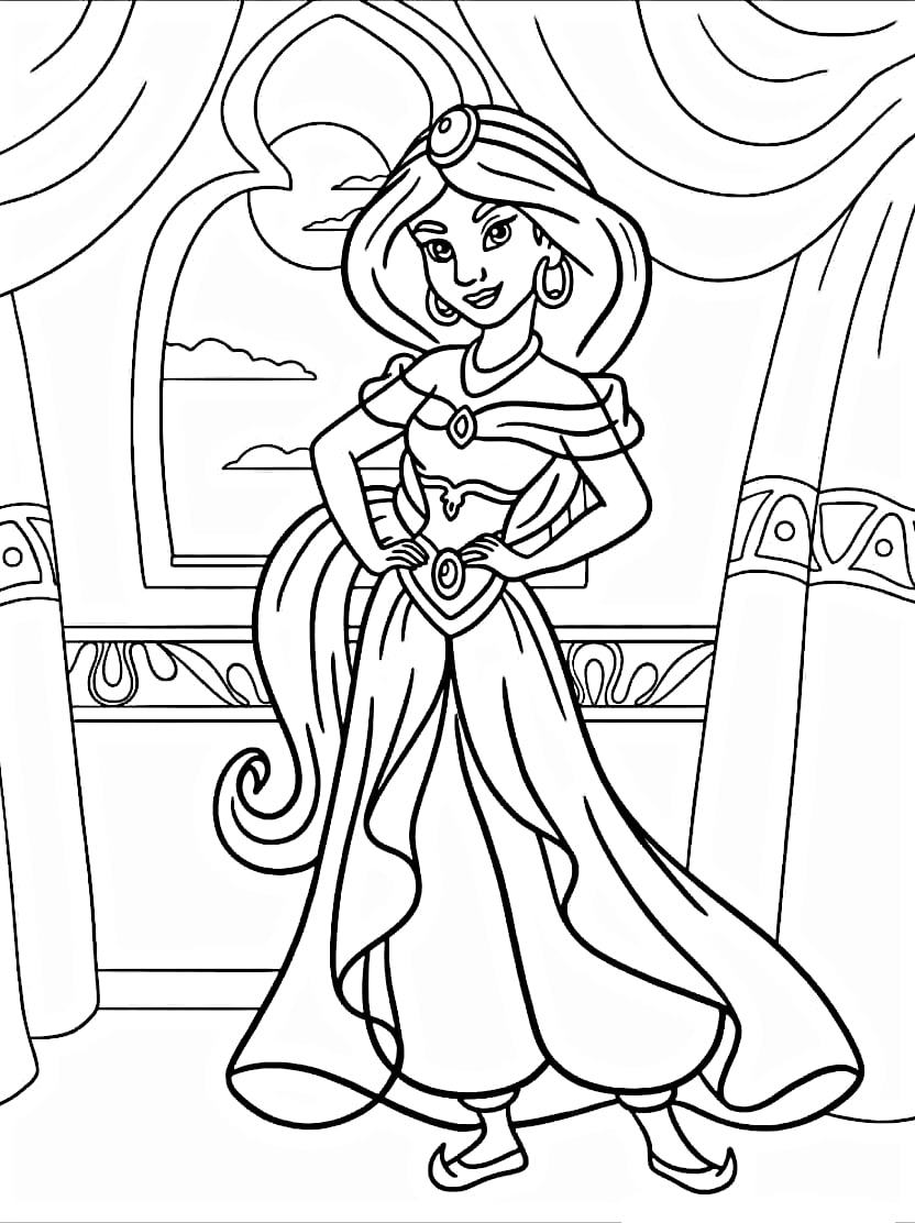 Coloriage Aladin Artistique Pour Enfants