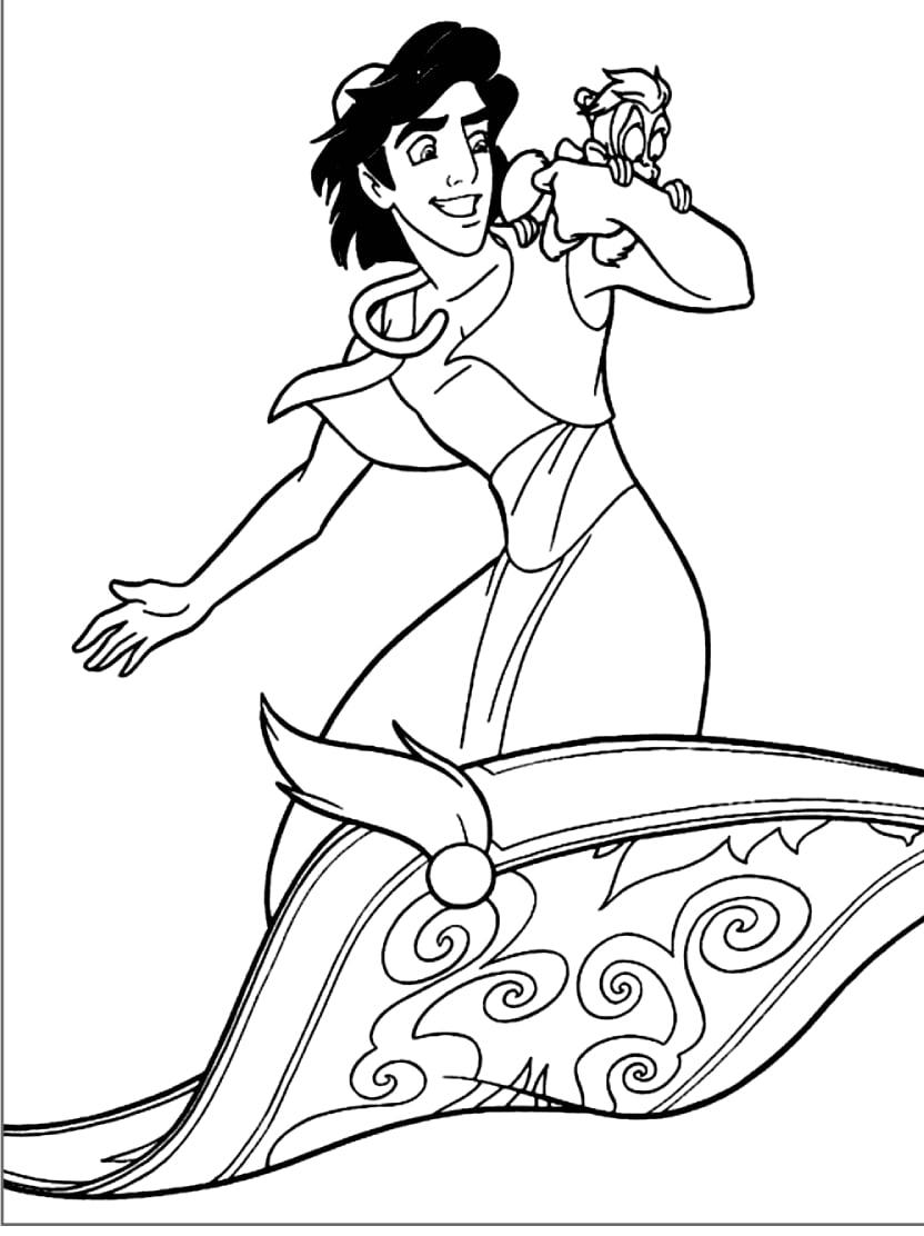 Coloriage Aladin Et Des Contes De Fees