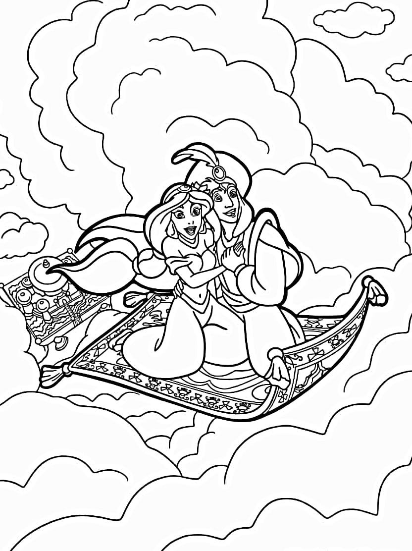 Coloriage Aladin Simple Et Amusant