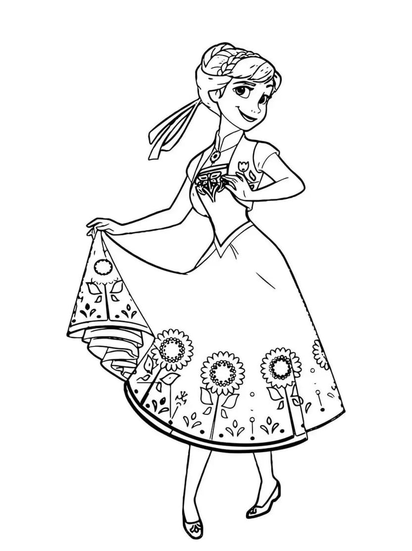 Coloriage Anna Artistique Pour Enfants