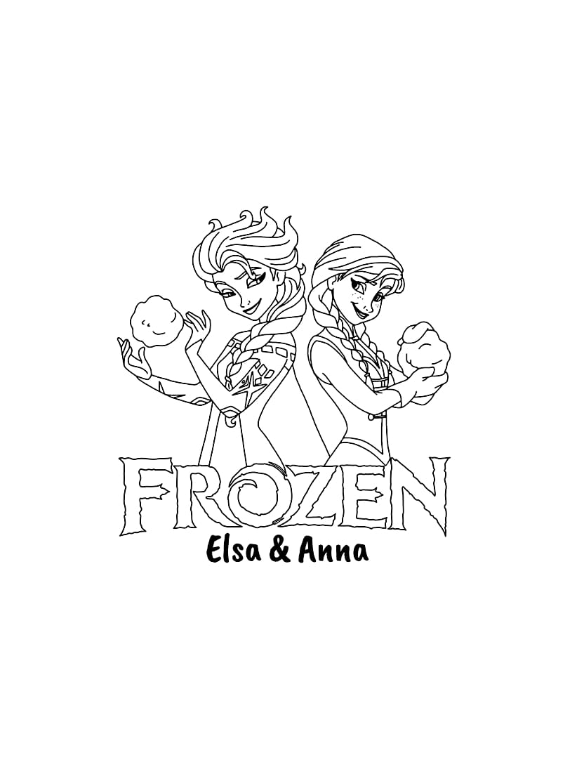 Coloriage Anna Avec Elsa