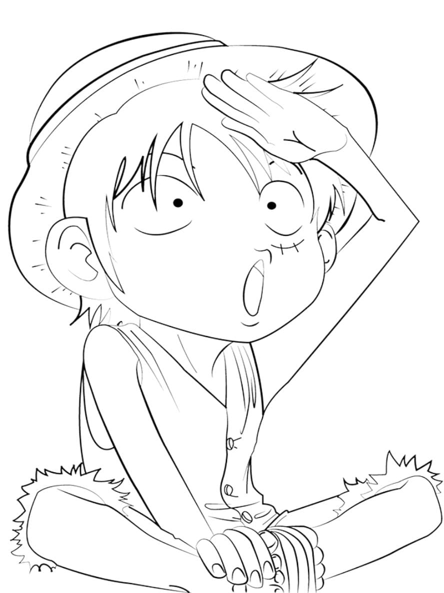 Coloriage Anxiete De Luffy