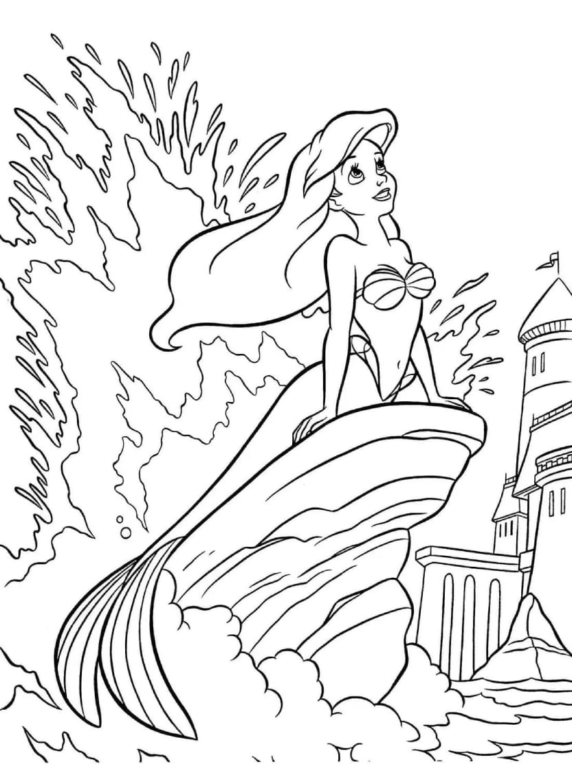 Coloriage Ariel Artistique