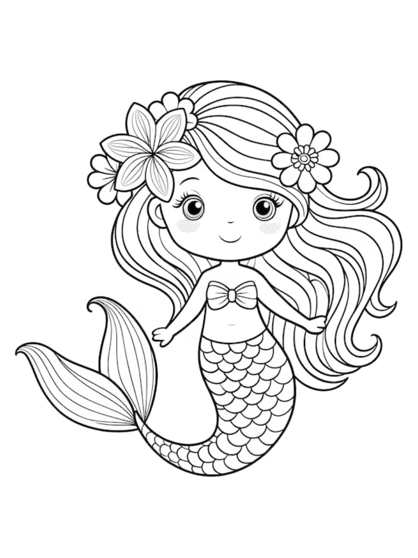 Coloriage Ariel Mignonne