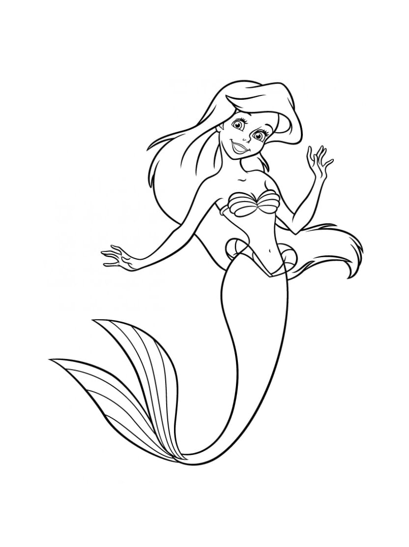 Coloriage Ariel Simple